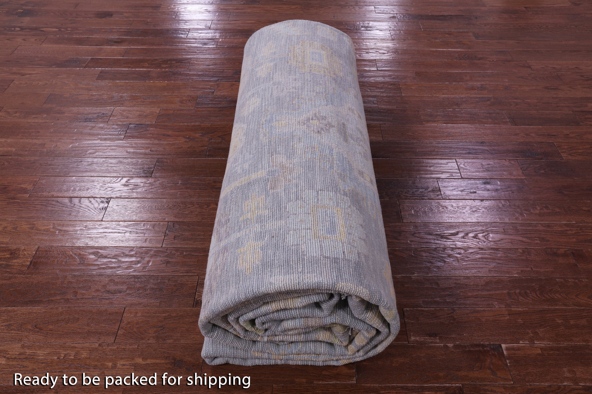 Grey Geometric Fine Serapi Hand Knotted Wool Rug - 14' 3" X 20' 0" - Golden Nile