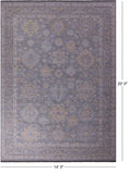 Grey Geometric Fine Serapi Hand Knotted Wool Rug - 14' 3" X 20' 0" - Golden Nile