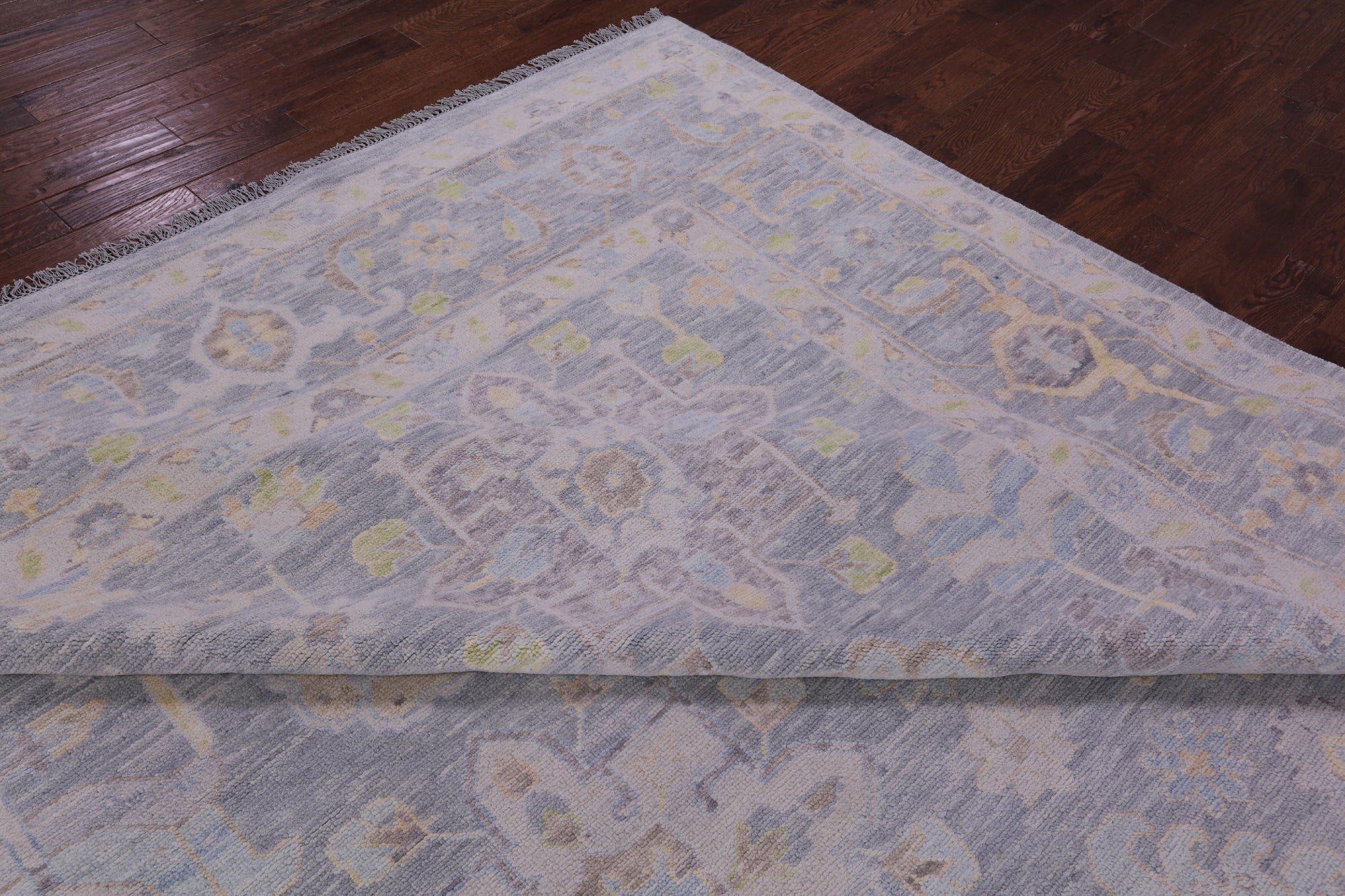 Grey Geometric Fine Serapi Hand Knotted Wool Rug - 14' 3" X 20' 0" - Golden Nile