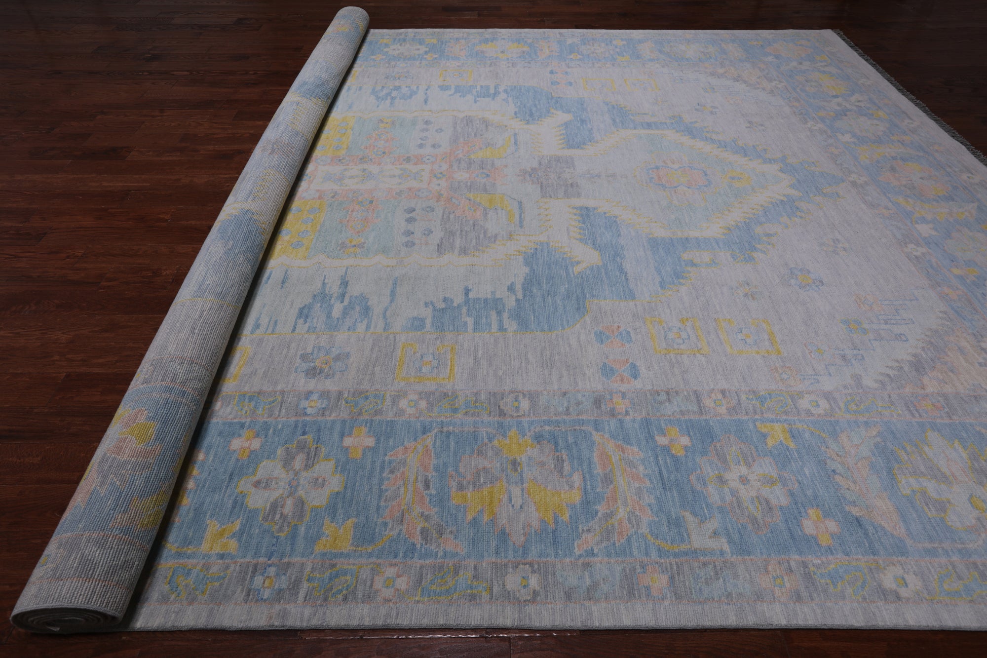 Silver Persian Bakshaish Hand Knotted Wool Rug - 12' 1" X 18' 0"
