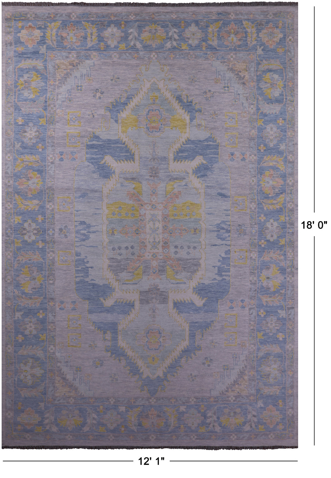 Silver Persian Bakshaish Hand Knotted Wool Rug - 12' 1" X 18' 0" - Golden Nile