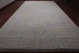 Silver Geometric Fine Serapi Hand Knotted Wool Rug - 12' 1" X 18' 3"