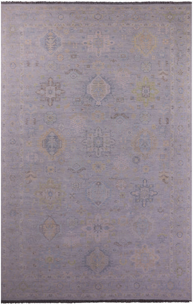 Silver Geometric Fine Serapi Hand Knotted Wool Rug - 12' 1" X 18' 3" - Golden Nile