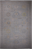 Silver Geometric Fine Serapi Hand Knotted Wool Rug - 12' 1" X 18' 3"
