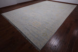Silver Geometric Fine Serapi Hand Knotted Wool Rug - 12' 1" X 18' 3"