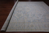 Silver Geometric Heriz Serapi Hand Knotted Wool Rug - 12' 2" X 17' 10"