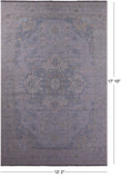 Silver Geometric Heriz Serapi Hand Knotted Wool Rug - 12' 2" X 17' 10" - Golden Nile