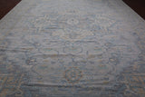 Silver Geometric Heriz Serapi Hand Knotted Wool Rug - 12' 2" X 17' 10"