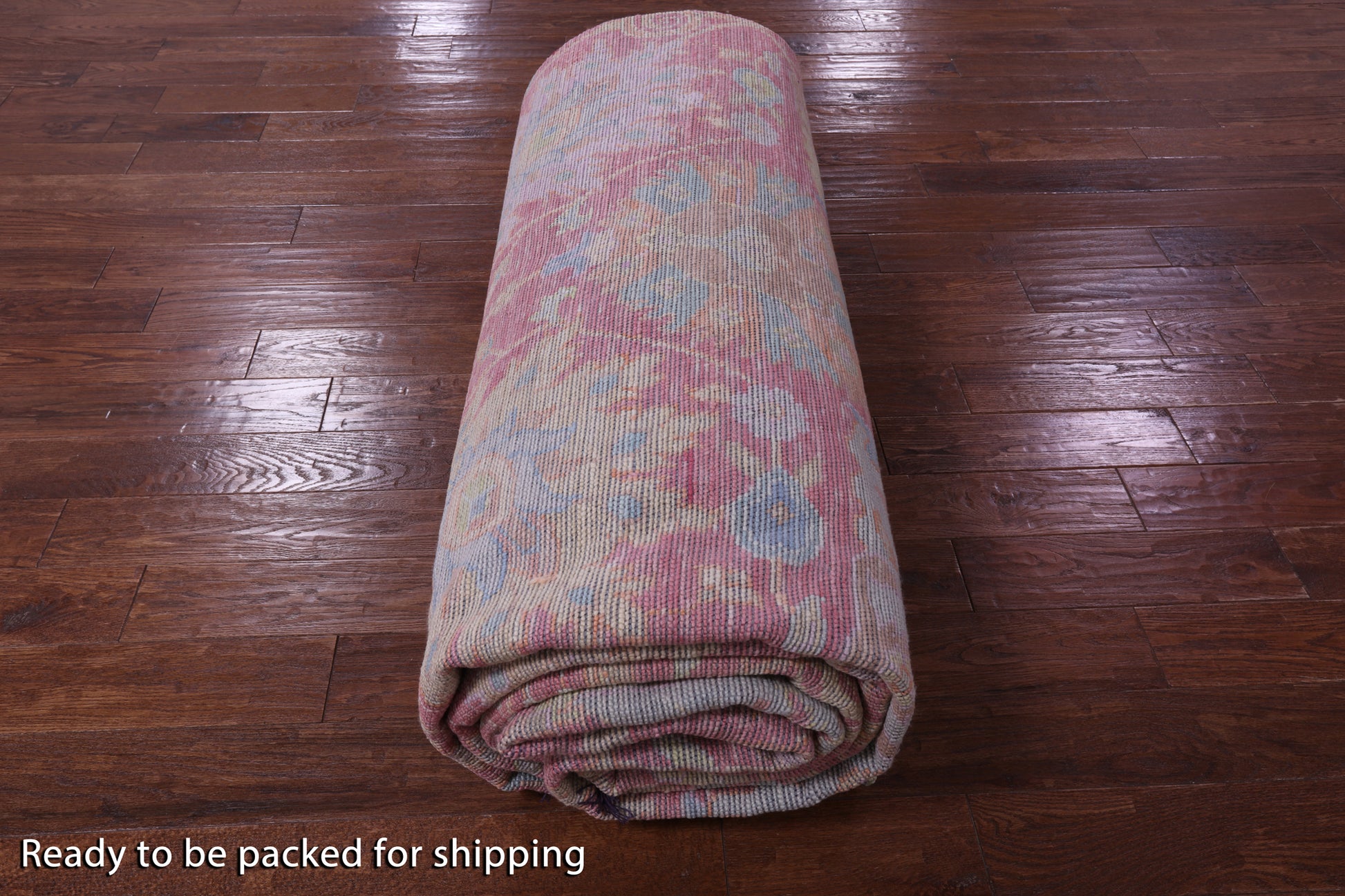 Pink Persian Sultanabad Hand Knotted Wool Rug - 12' 2" X 18' 2" - Golden Nile