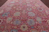 Pink Persian Sultanabad Hand Knotted Wool Rug - 12' 2" X 18' 2" - Golden Nile