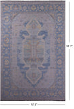 Silver Persian Bakshaish Handmade Wool Rug - 12' 2" X 18' 1" - Golden Nile