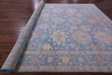 Blue Persian Heriz Serapi Hand Knotted Wool Rug - 12' 3" X 17' 11" - Golden Nile