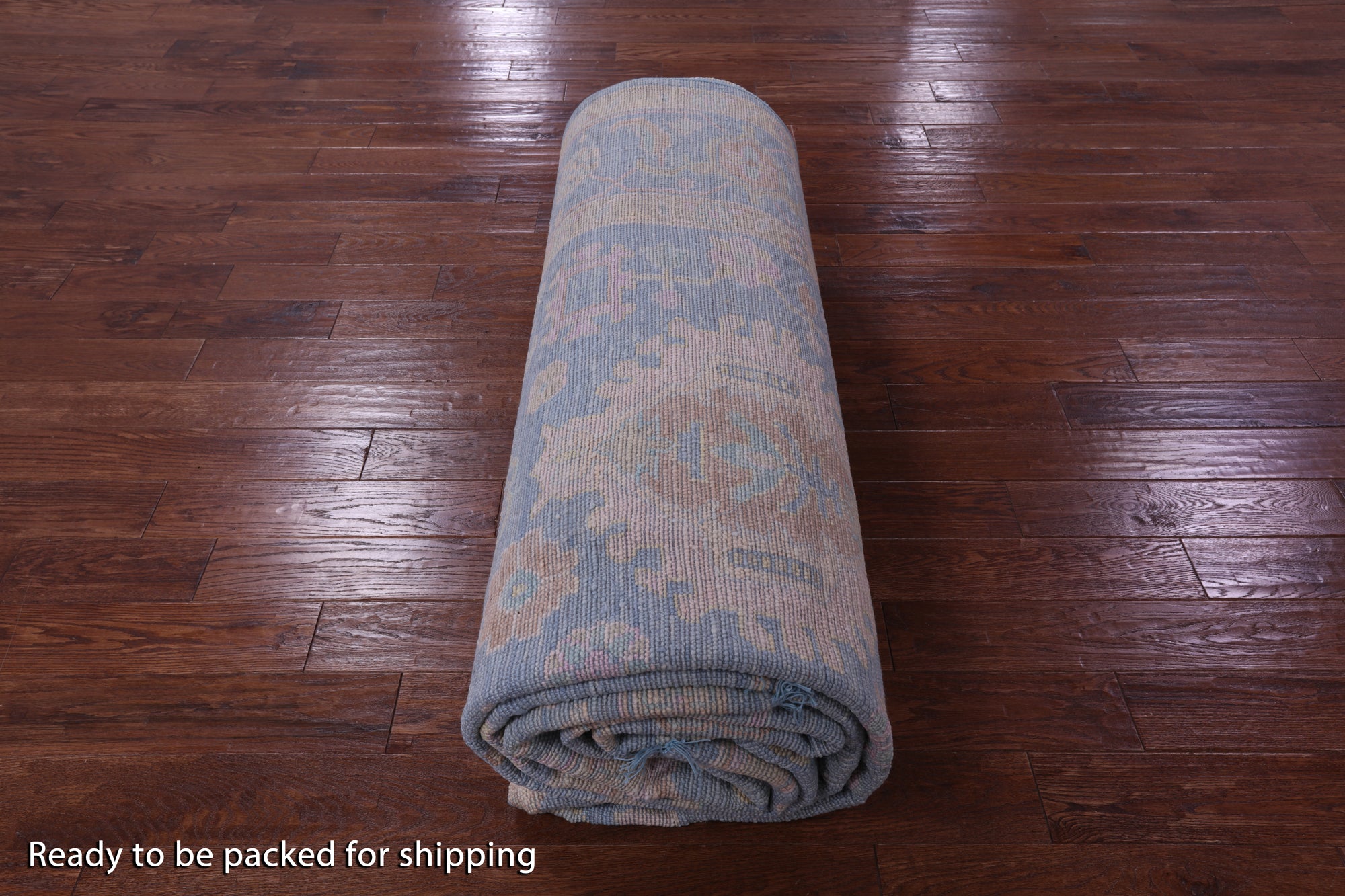 Blue Persian Heriz Serapi Hand Knotted Wool Rug - 12' 3" X 17' 11" - Golden Nile