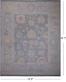 SUPER SALE Silver Persian Sultanabad Hand Knotted Wool Rug - 12' 2" X 15' 1"