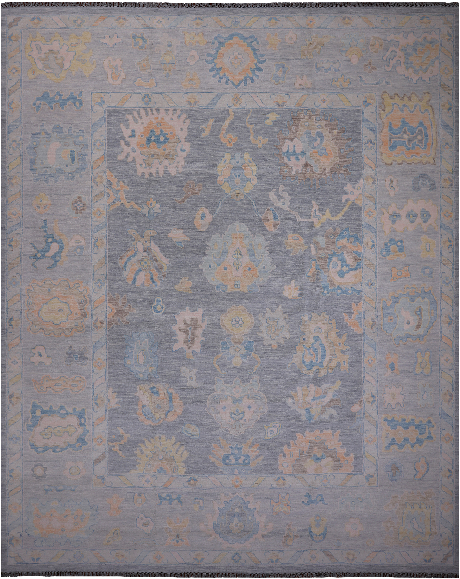 SUPER SALE Silver Persian Sultanabad Hand Knotted Wool Rug - 12' 2" X 15' 1"