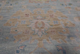 SUPER SALE Light Blue Turkish Oushak Hand Knotted Wool Rug - 12' 0" X 14' 9"
