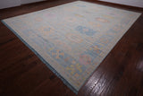 SUPER SALE Light Blue Turkish Oushak Hand Knotted Wool Rug - 12' 0" X 14' 9"
