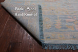 SUPER SALE Light Blue Turkish Oushak Hand Knotted Wool Rug - 12' 0" X 14' 9"