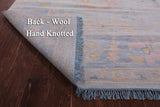 Light Blue Turkish Oushak Hand Knotted Wool Rug - 12' 0" X 14' 9" - Golden Nile