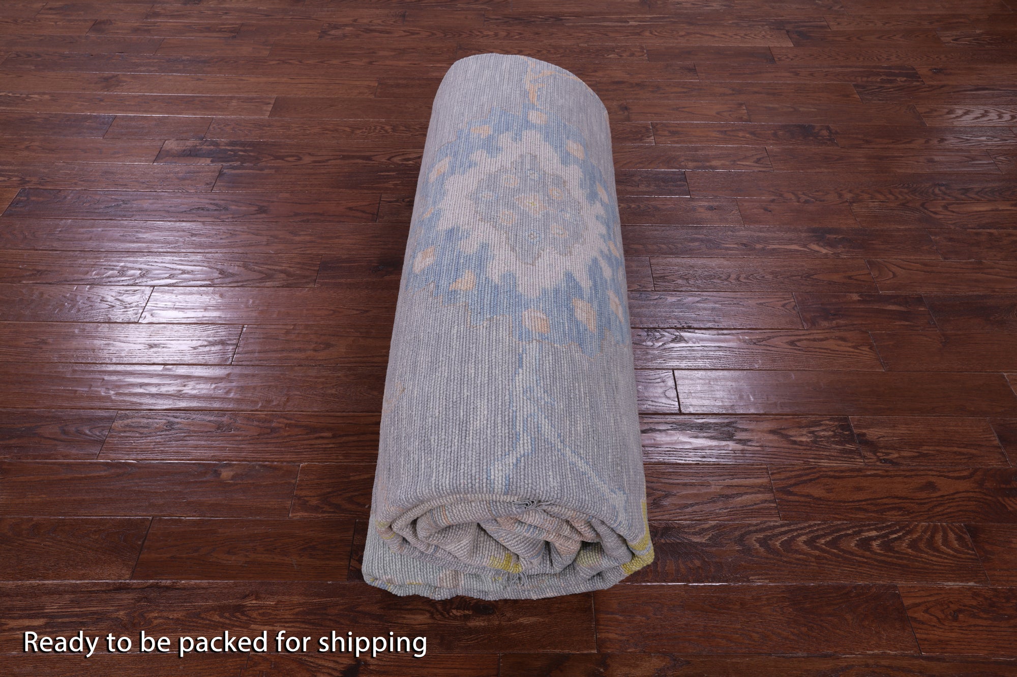 Silver Turkish Oushak Handmade Wool Rug - 12' 1" X 14' 9" - Golden Nile