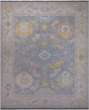 SUPER SALE Silver Turkish Oushak Handmade Wool Rug - 12' 1" X 14' 9"