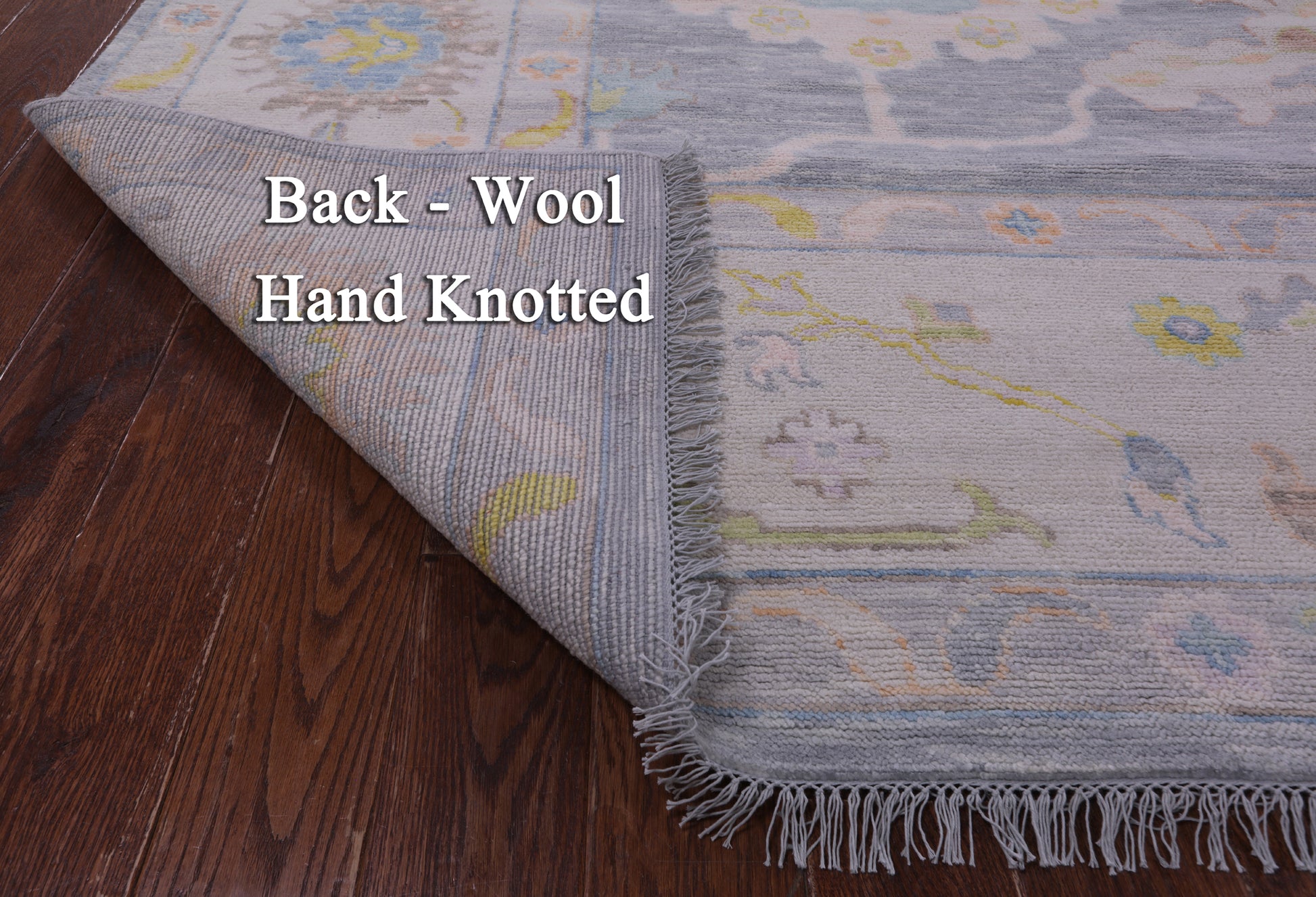 Silver Turkish Oushak Handmade Wool Rug - 12' 1" X 14' 9" - Golden Nile