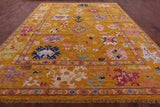 Gold Turkish Oushak Hand Knotted Wool Rug - 12' 0" X 14' 9" - Golden Nile