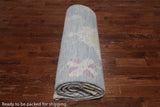 SUPER SALE Silver Turkish Oushak Hand Knotted Wool Rug - 12' 1" X 15' 1"