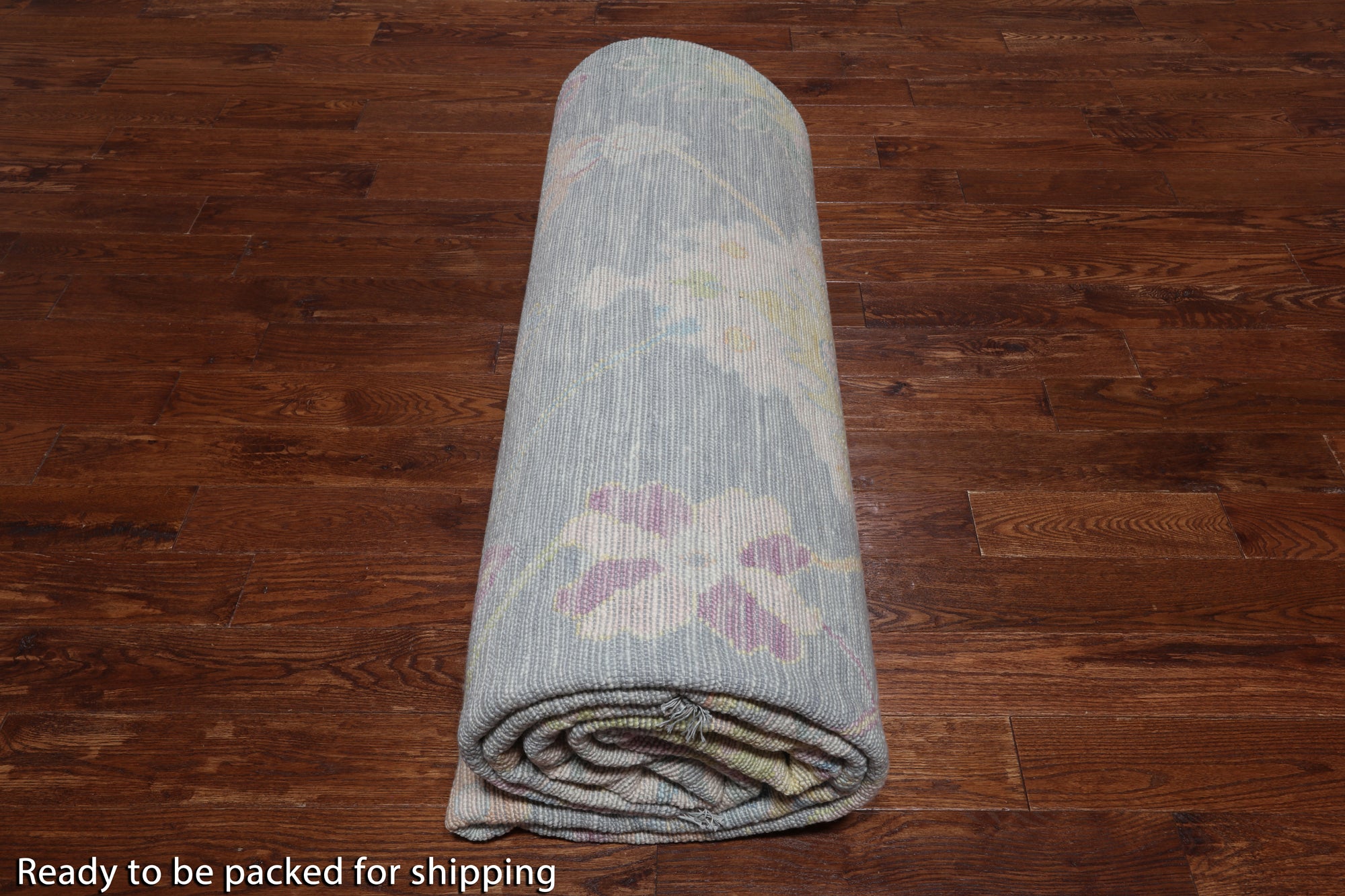 SUPER SALE Silver Turkish Oushak Hand Knotted Wool Rug - 12' 1" X 15' 1"