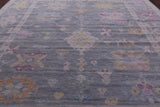 Silver Turkish Oushak Hand Knotted Wool Rug - 12' 1" X 15' 1" - Golden Nile