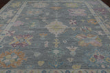 SUPER SALE Silver Turkish Oushak Hand Knotted Wool Rug - 12' 1" X 15' 1"