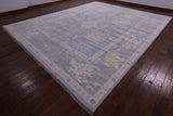 Silver Turkish Oushak Hand Knotted Wool Rug - 12' 1" X 15' 1" - Golden Nile