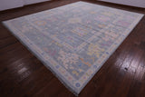 Silver Turkish Oushak Hand Knotted Wool Rug - 12' 1" X 15' 1" - Golden Nile