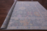 Silver Turkish Oushak Hand Knotted Wool Rug - 12' 1" X 15' 1" - Golden Nile