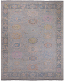 SUPER SALE Silver Turkish Oushak Hand Knotted Wool Rug - 12' 0" X 14' 10"