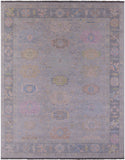 Silver Turkish Oushak Hand Knotted Wool Rug - 12' 0" X 14' 10" - Golden Nile