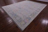 Silver Turkish Oushak Hand Knotted Wool Rug - 12' 0" X 14' 10" - Golden Nile