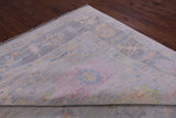 Silver Turkish Oushak Hand Knotted Wool Rug - 12' 0" X 14' 10" - Golden Nile