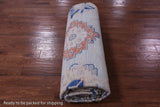 Light Blue Persian Heriz Serapi Hand Knotted Wool Rug - 12' 0" X 14' 11" - Golden Nile