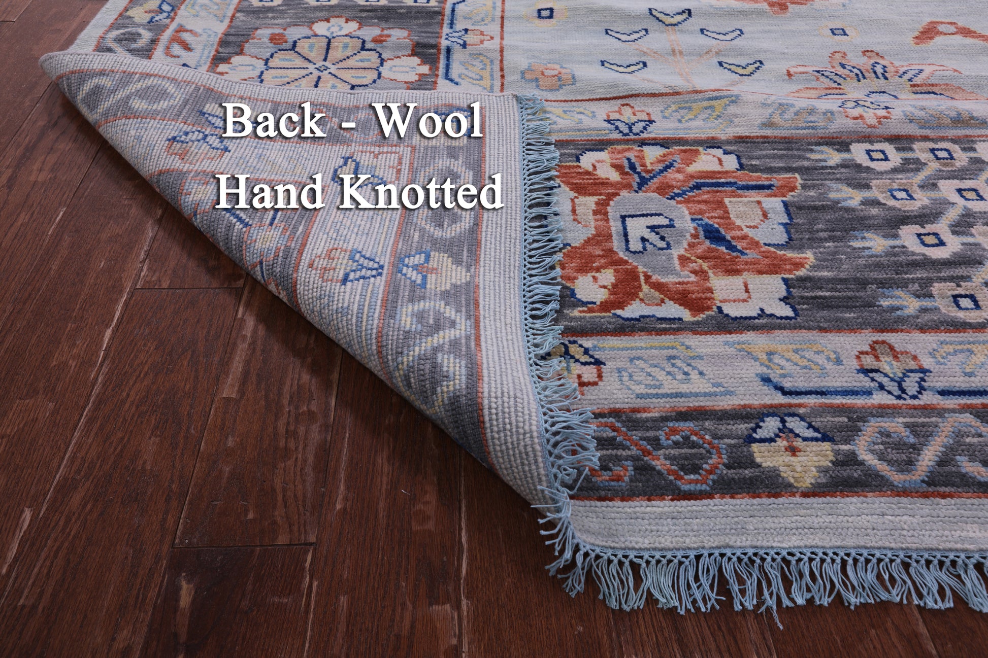 Light Blue Persian Heriz Serapi Hand Knotted Wool Rug - 12' 0" X 14' 11" - Golden Nile