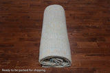 Light Blue Geometric Persian Mamluk Hand Knotted Wool Rug - 12' 1" X 15' 7"