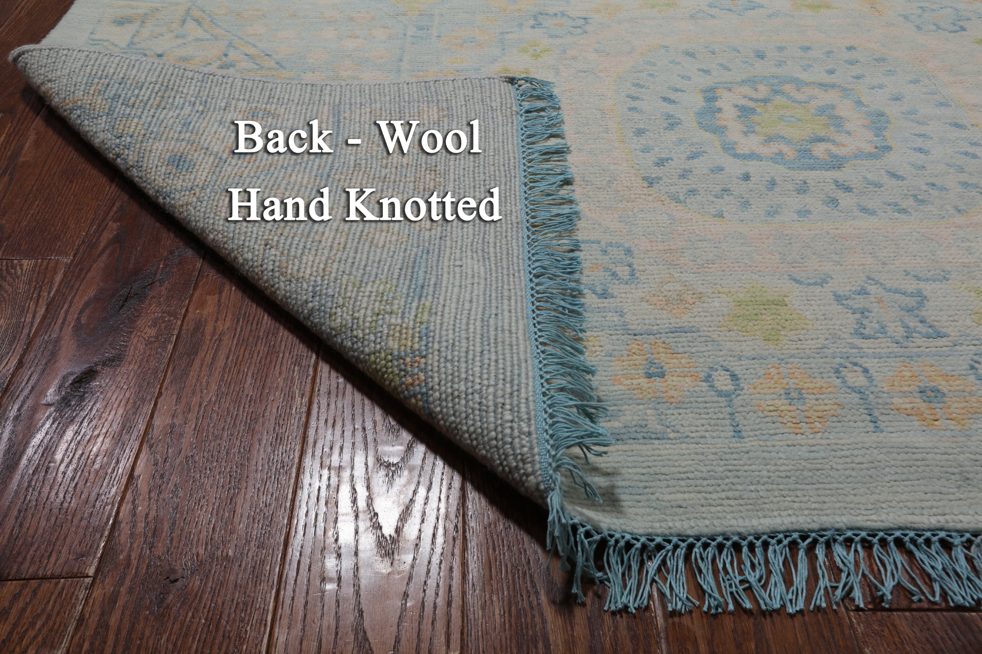 Light Blue Geometric Persian Mamluk Hand Knotted Wool Rug - 12' 1" X 15' 7"