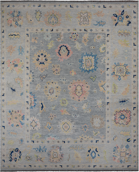 SUPER SALE Silver Persian Sultanabad Hand Knotted Wool Rug - 12' 1" X 14' 9"