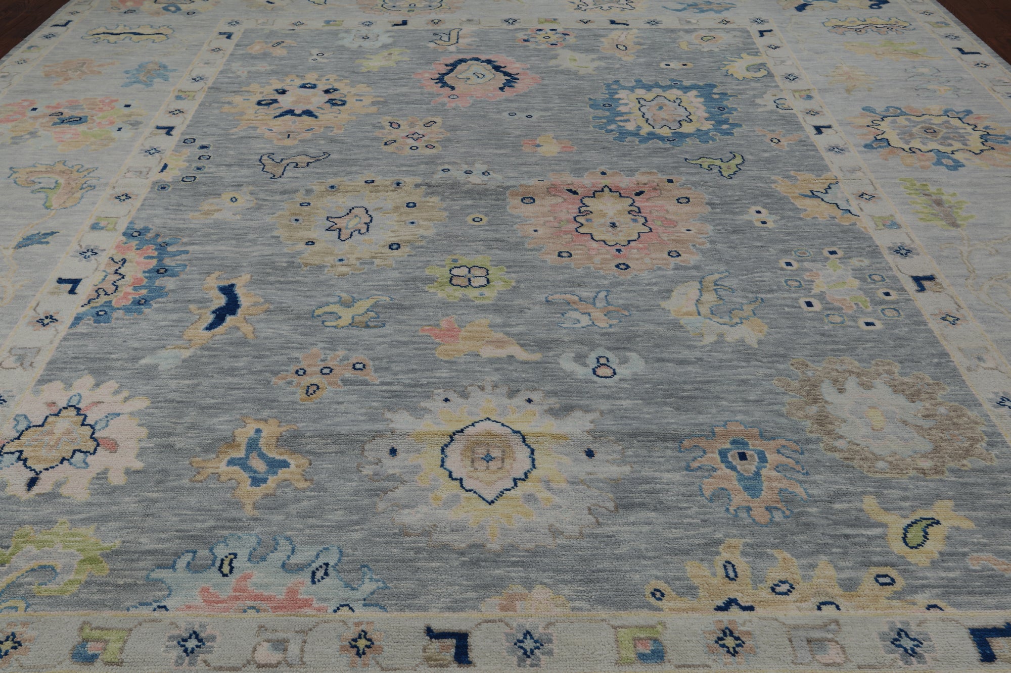 SUPER SALE Silver Persian Sultanabad Hand Knotted Wool Rug - 12' 1" X 14' 9"