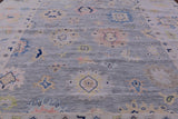 Silver Persian Sultanabad Hand Knotted Wool Rug - 12' 1" X 14' 9" - Golden Nile