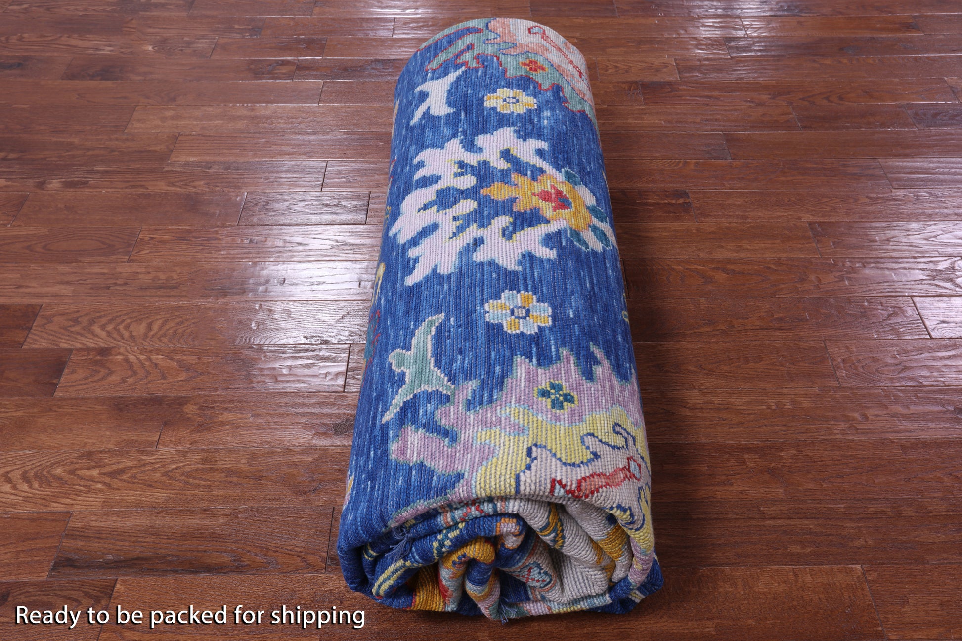 Blue Turkish Oushak Hand Knotted Wool Rug - 12' 2" X 15' 0" - Golden Nile