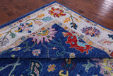Blue Turkish Oushak Hand Knotted Wool Rug - 12' 2" X 15' 0" - Golden Nile