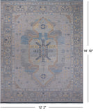 Silver Persian Bakshaish Hand Knotted Wool Rug - 12' 2" X 14' 10"