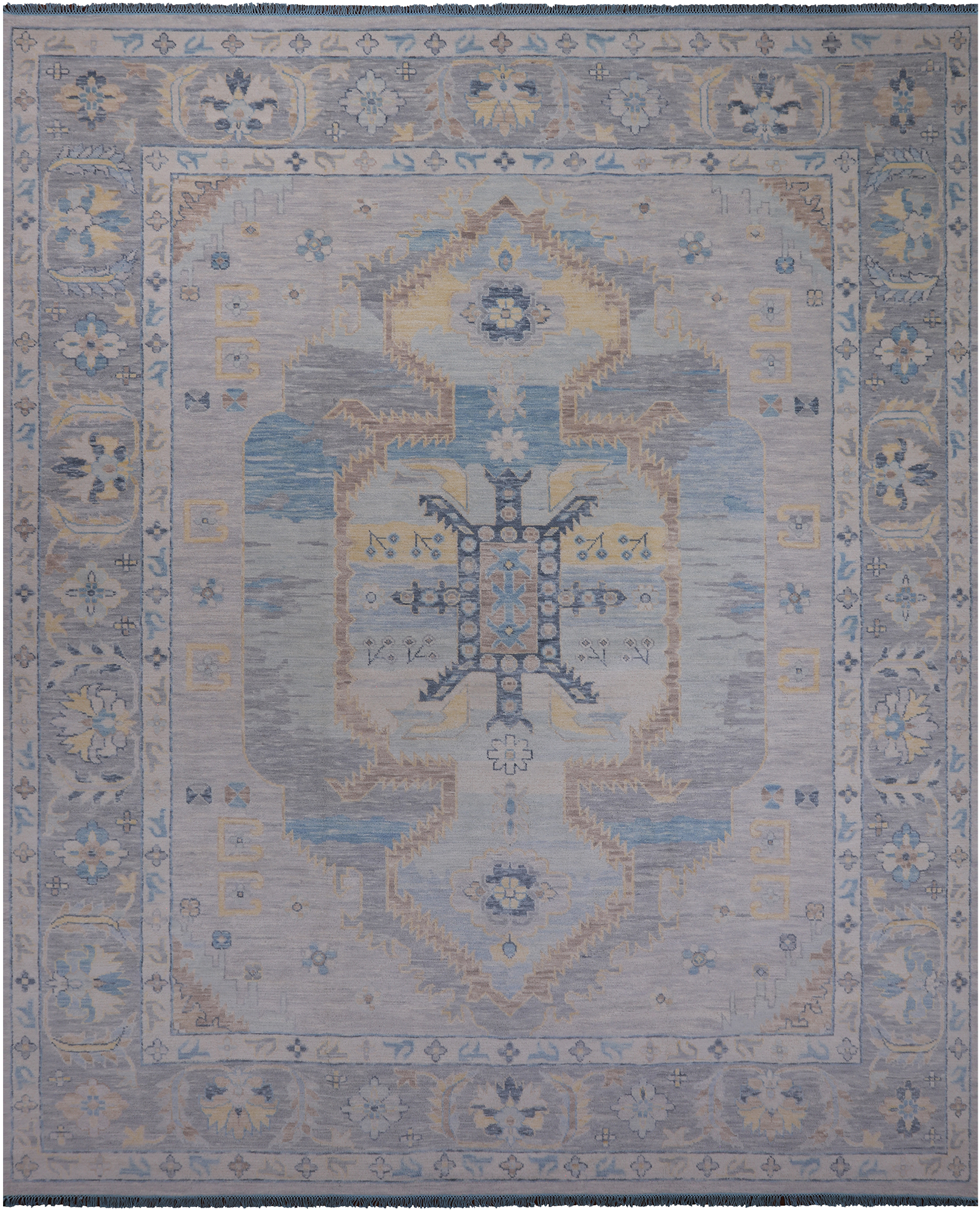Silver Persian Bakshaish Hand Knotted Wool Rug - 12' 2" X 14' 10"