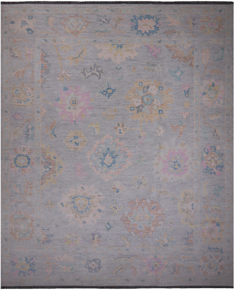 SUPER SALE Silver Persian Sultanabad Hand Knotted Wool Rug - 12' 3" X 15' 0"